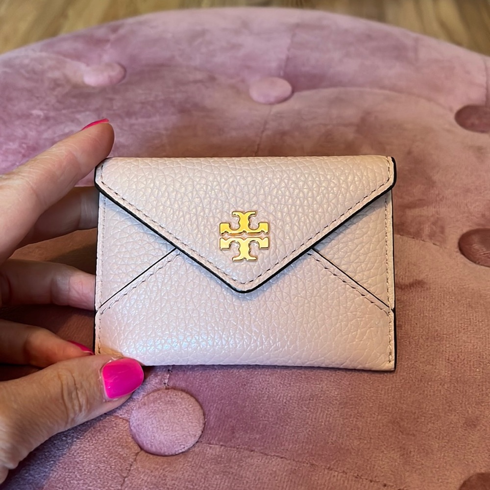 Tory Burch pink envelope card holder